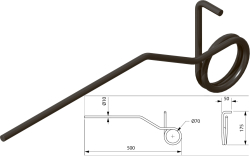 Зуб пружинный левый (КШУ) РЗЗ.КЦД.00.601-01