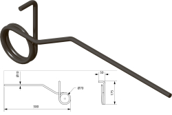 Зуб пружинный правый (КШУ) РЗЗ.КЦД.00.601_1